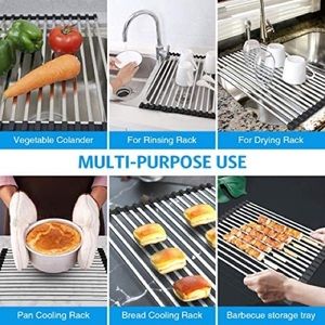Roll up dish drying rack/ Kitchen over the sink dish drainer sink rack.